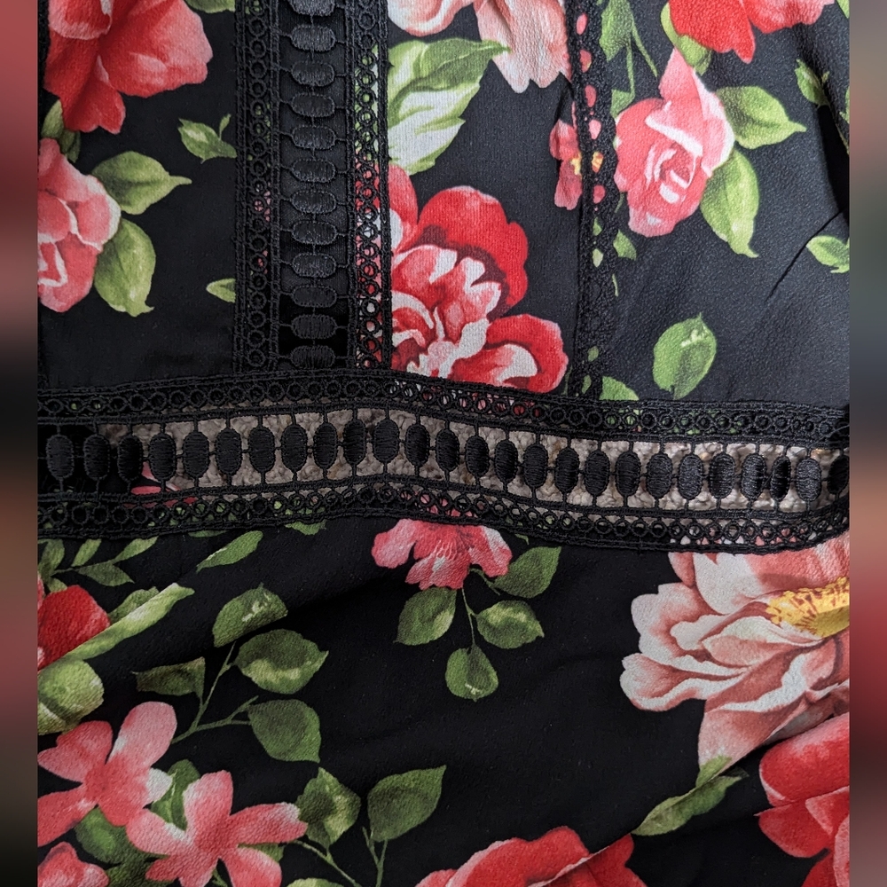 Disney Princess Floral Sleeveless Dress - Black and Pink - Picture 4 of 5